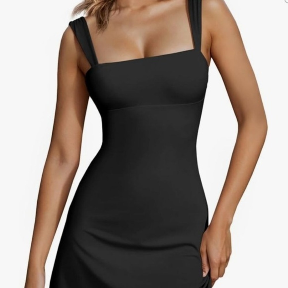 NWT Black Backless Mini Dress Tie Back Bodycon Whimsigoth Goth Party Dress Small